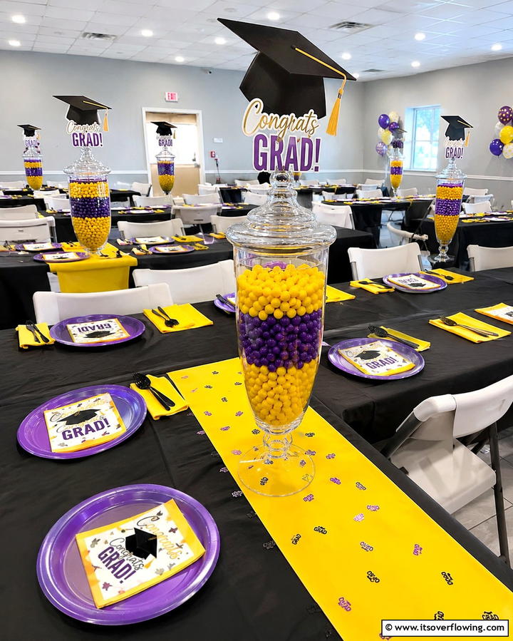 Candy Filled Graduation Centerpieces - 25 Graduation Centerpiece Ideas for Memorable Celebrations