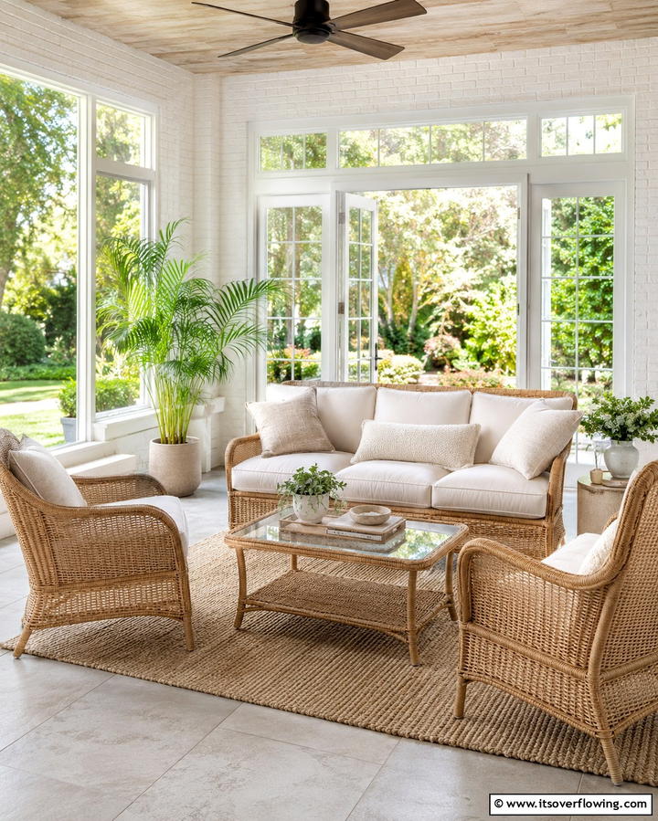 Cane Furniture - 25 Victorian Sunroom Ideas for a Bright Retreat