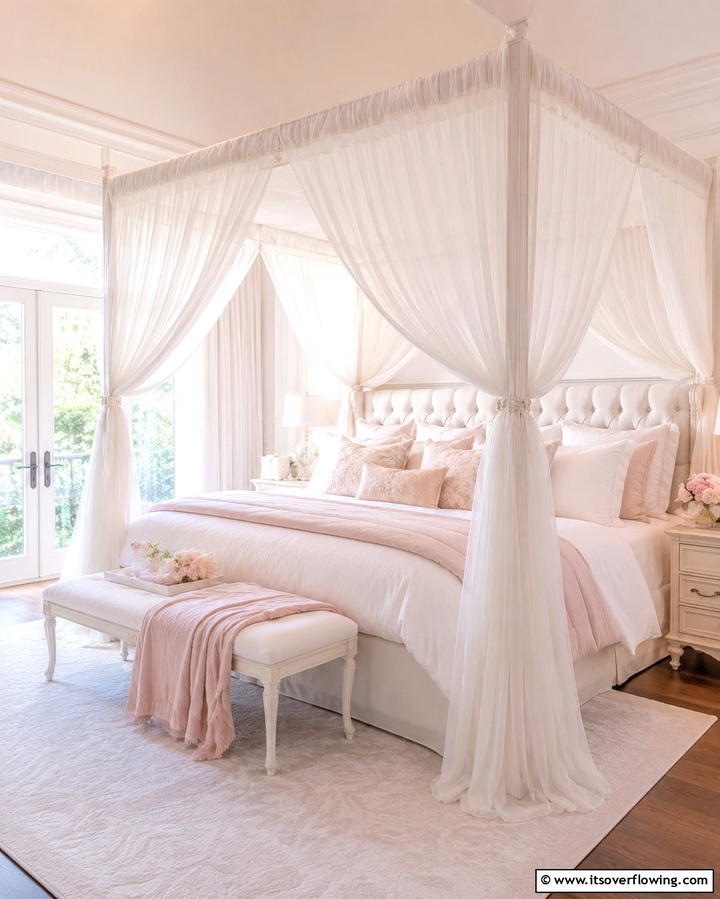 Canopy Bed with Integrated Draperies - 25 Bedroom Window Ideas to Enhance Your View