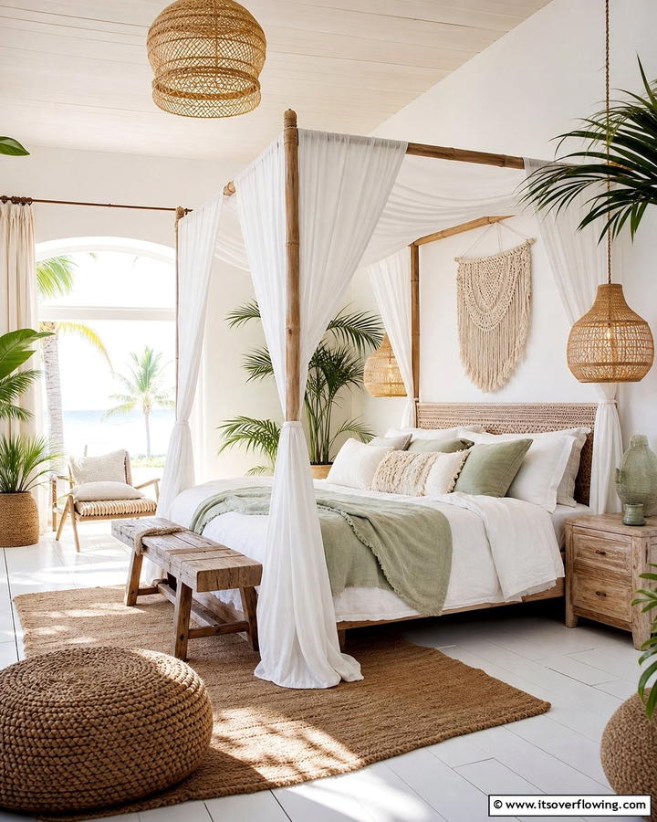 Canopy Beds for a Dreamy Feel - 20 Boho Beach Bedroom Ideas for a Relaxing Retreat