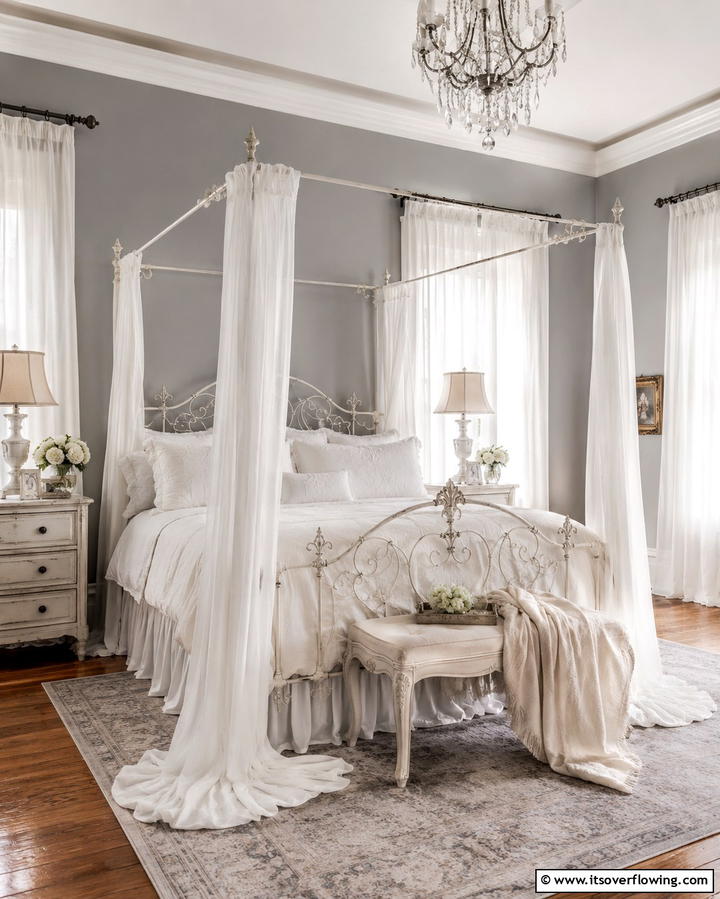 Canopy Beds with Flowing Drapes - 25 Vintage Bedroom Ideas for Timeless Charm & Style