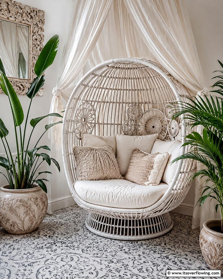 Canopy Chair - 25 Bedroom Seating Area Ideas for Comfort and Style