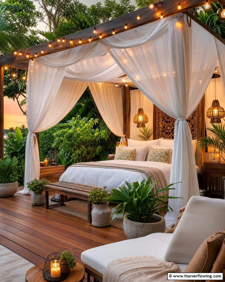 Canopy Covered Comfort - 20 Outdoor Bedroom Ideas for a Relaxing Retreat