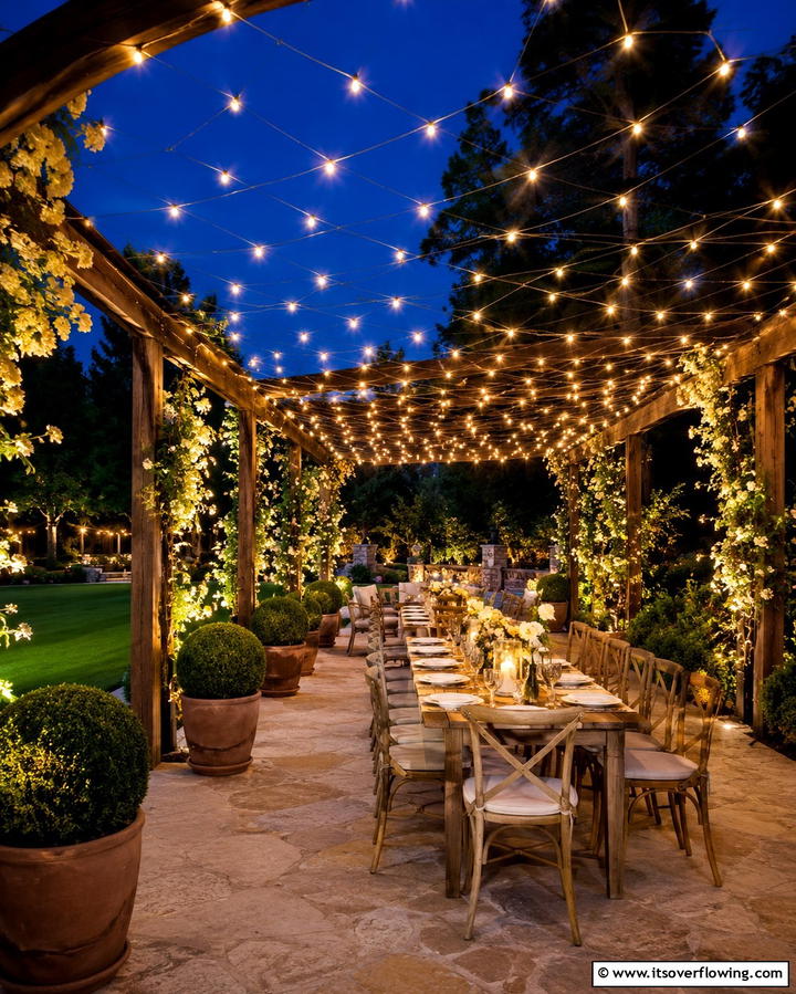 Canopy Lights for a Dramatic Effect - 25 Backyard Lighting Ideas to Illuminate Your Outdoor Space