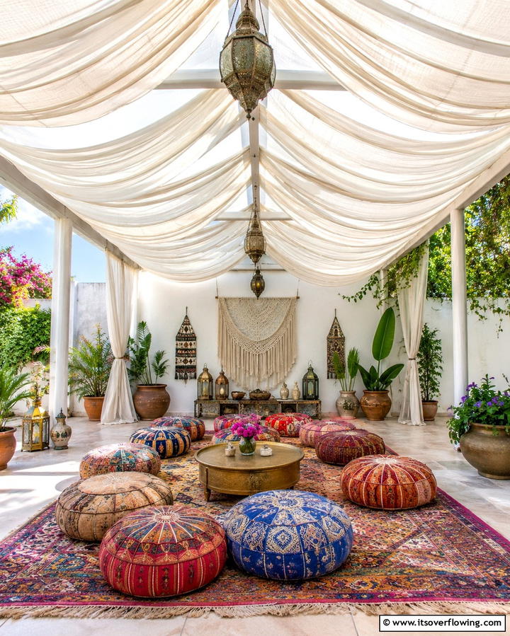 Canopy Like Fabric Ceiling - 25 Patio Ceiling Ideas for Stylish Outdoor Spaces
