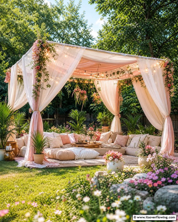 Canopy Tents - 25 Enchanting Boho Garden Ideas for Outdoor Bliss