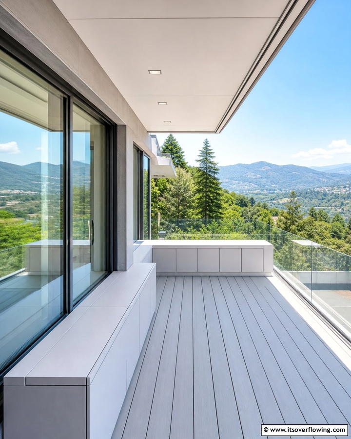 Cantilever Balcony with Integrated Storage - 20 Cantilever Balcony Ideas for Modern Homes