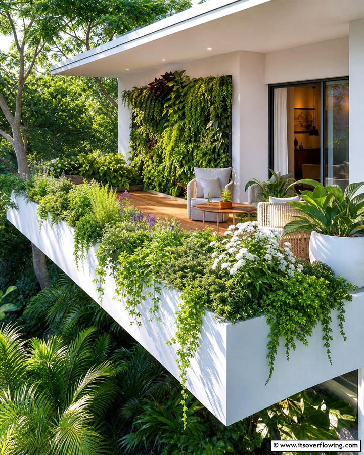 Cantilever Balcony with Planters for Green Living - 20 Cantilever Balcony Ideas for Modern Homes