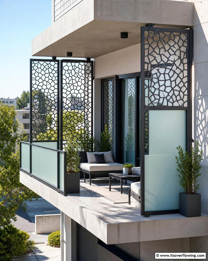 Cantilever Balcony with Privacy Screens - 20 Cantilever Balcony Ideas for Modern Homes