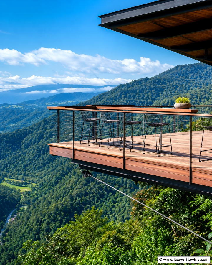 Cantilevered Overlook Deck - 30 Platform Deck Ideas to Elevate Your Backyard Design