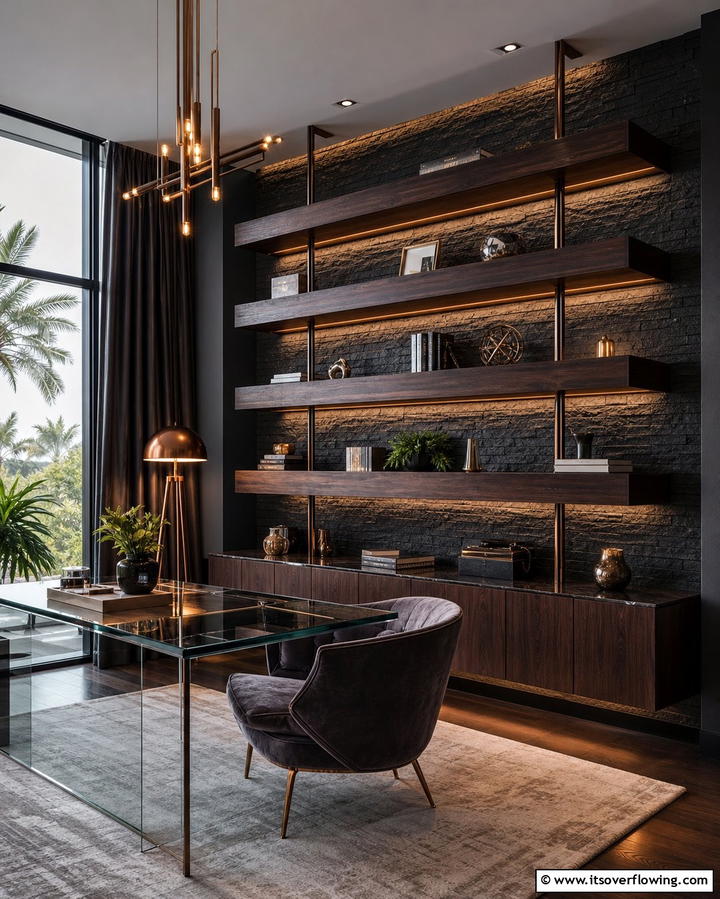 Cantilevered Shelves for Modern Elegance - 25 Office Shelving Ideas to Maximize Storage and Style