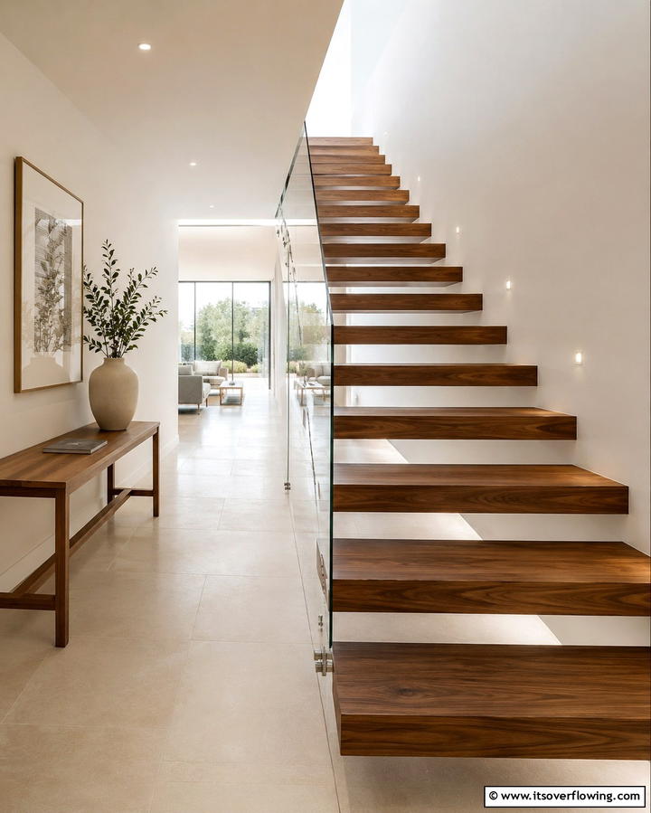 Cantilevered Stairs - 30 Open Staircase Ideas to Elevate Your Home Organization