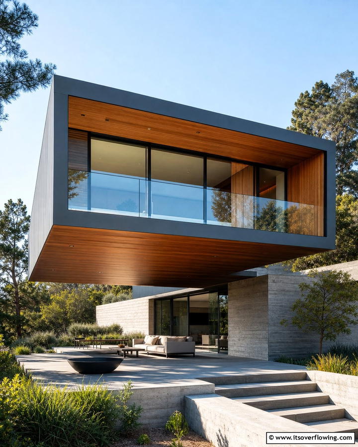 Cantilevered Structures - 25 Mid-Century Modern Exterior Home Ideas for a Timeless Look