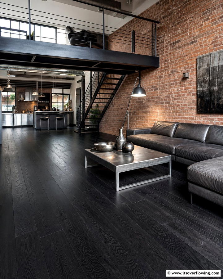 Carbon Black Boldness - 25 Wood Floor Colors to Transform Your Home