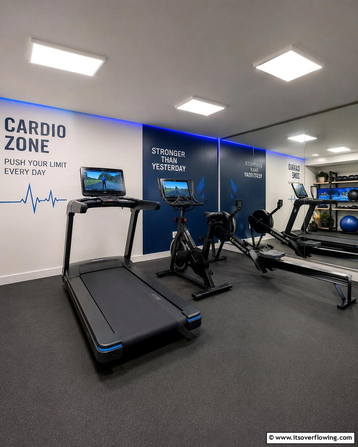 Cardio Zone with Treadmills or Bikes - 25 Basement Gym Ideas for Your Home Workout Space