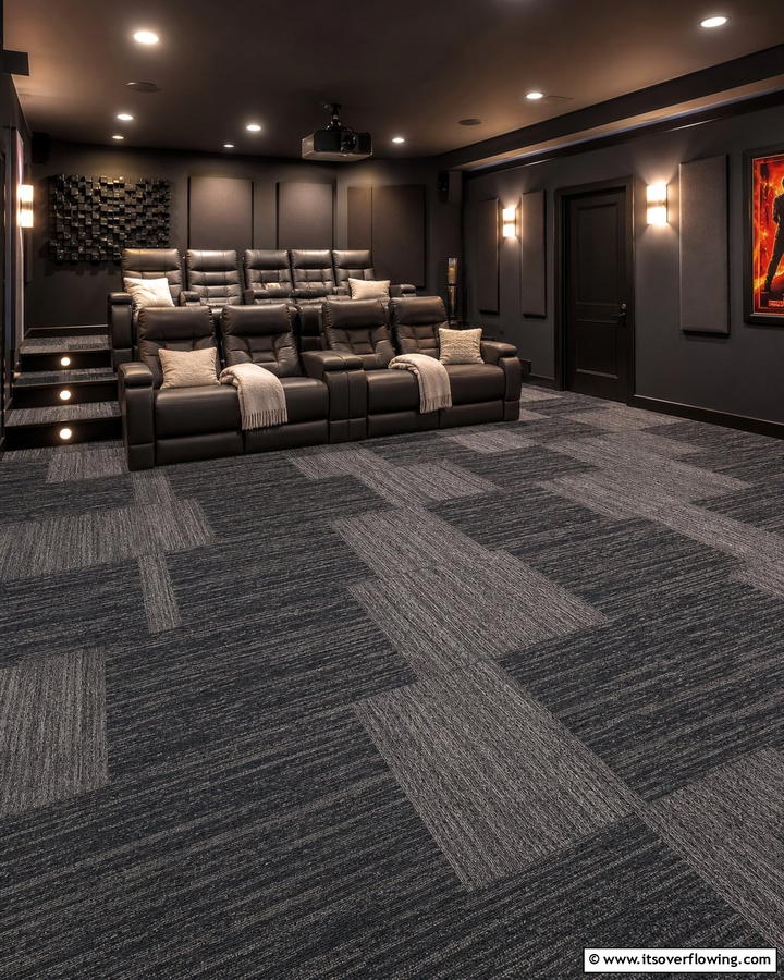 Carpet Tiles - 25 Man Cave Flooring Ideas for a Masculine Retreat