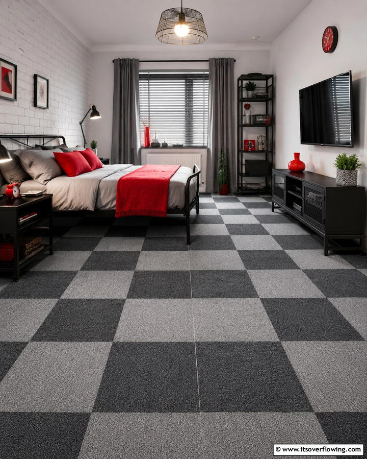 Carpet Tiles Flexibility - 30 Bedroom Flooring Ideas to Elevate Comfort and Style