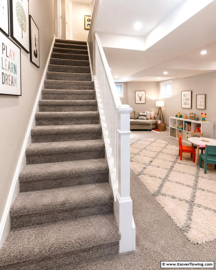 Carpeted Stairs for Comfort - 25 Basement Stair Ideas to Transform Your Space