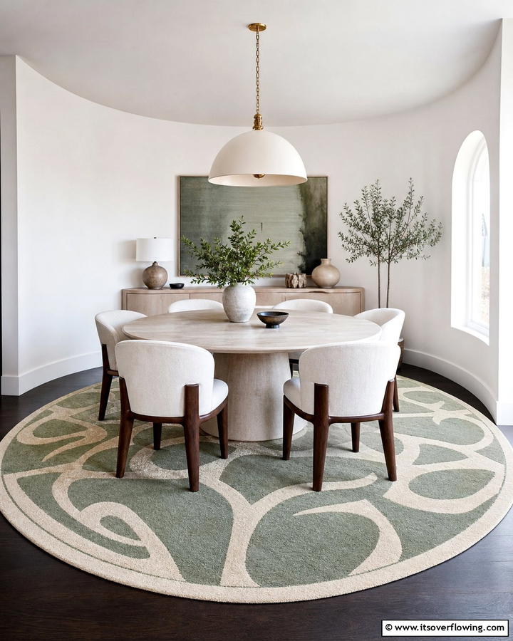 Carpets with Unique Shapes - 20 Cozy Carpeted Dining Room Ideas for Comfort