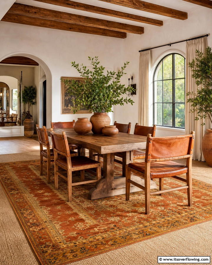 Carpets with Warm Earth Tones - 20 Cozy Carpeted Dining Room Ideas for Comfort