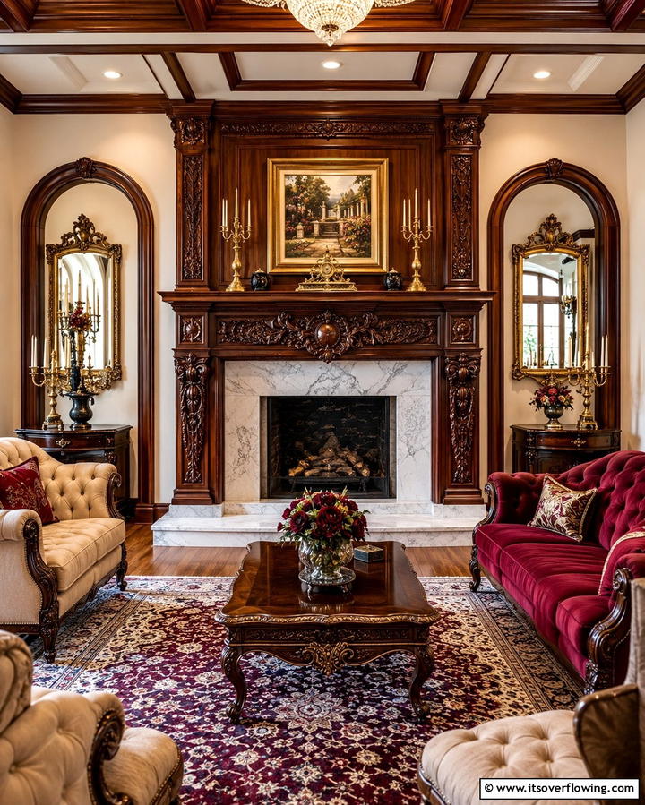 Carved Wood Mantel - 20 Wood Mantel Ideas for a Cozy and Stylish Fireplace