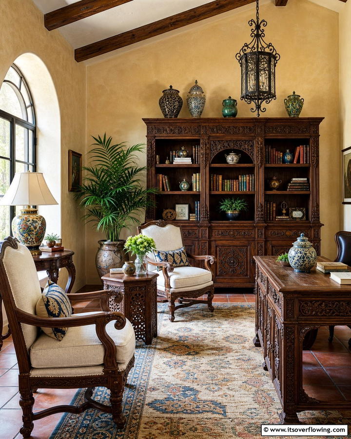 Carved Wooden Furniture - 30 Mediterranean Interior Design Ideas for Warm Homes