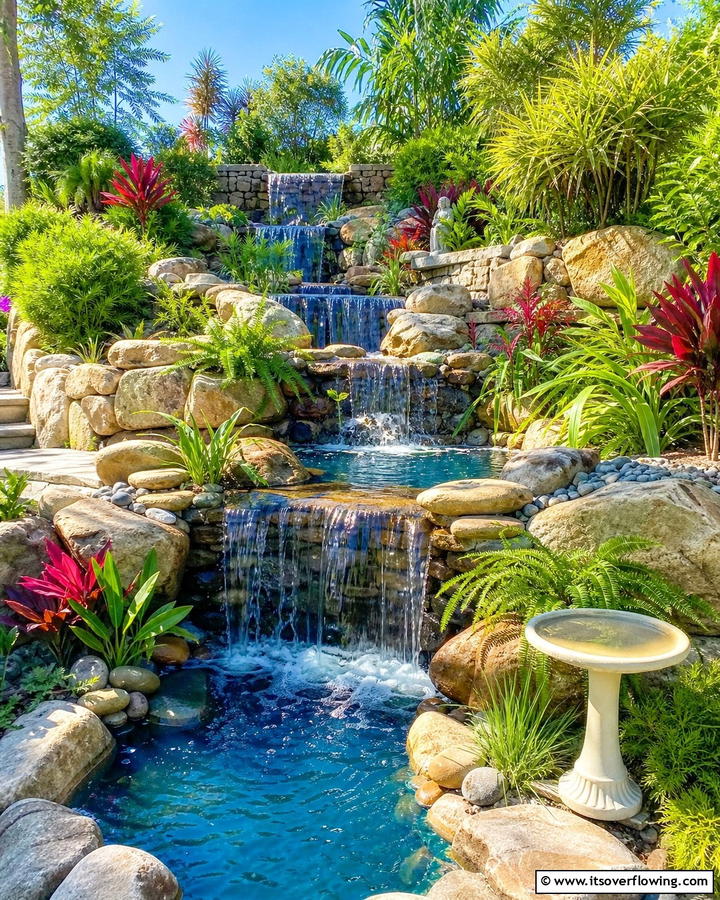 Cascading Water Features for Serenity - 20 Hillside Terraced Garden Ideas for a Stunning Landscape
