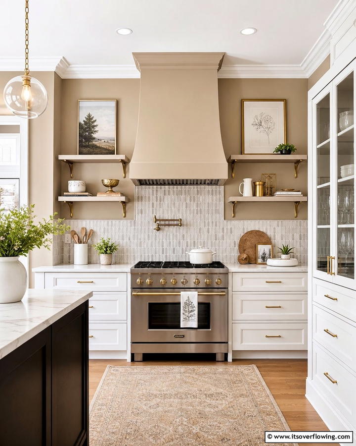 Cashmere Accent Walls - 20 Luxurious Cashmere Kitchen Ideas for a Cozy Feel