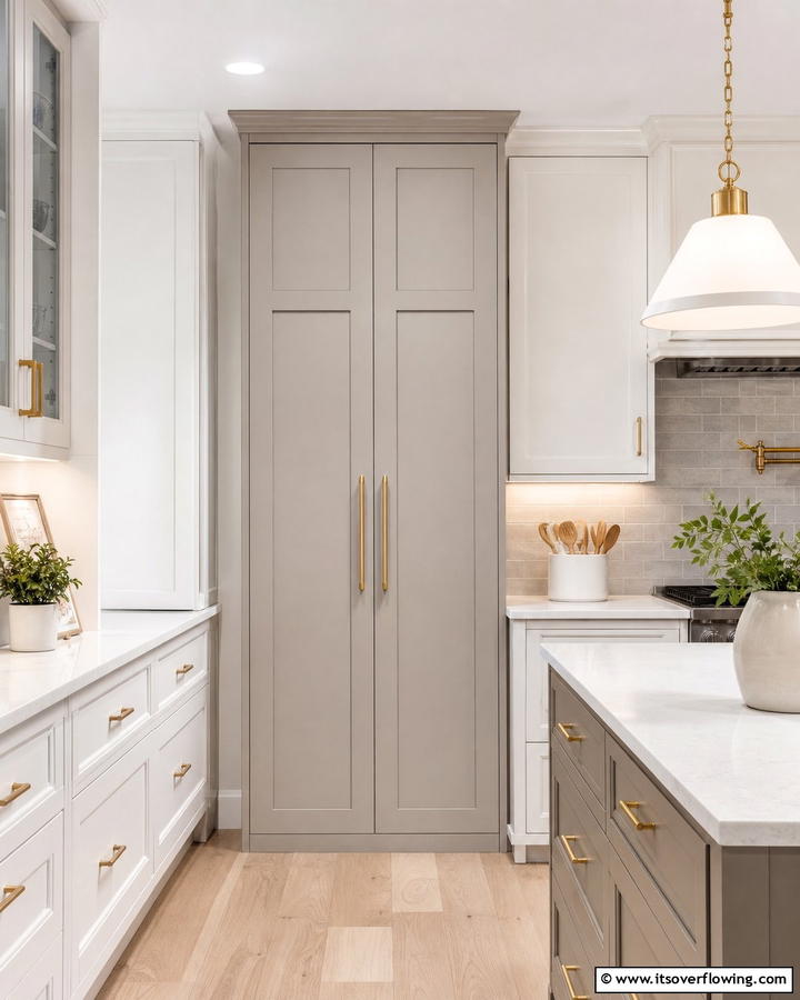 Cashmere Pantry Doors - 20 Luxurious Cashmere Kitchen Ideas for a Cozy Feel