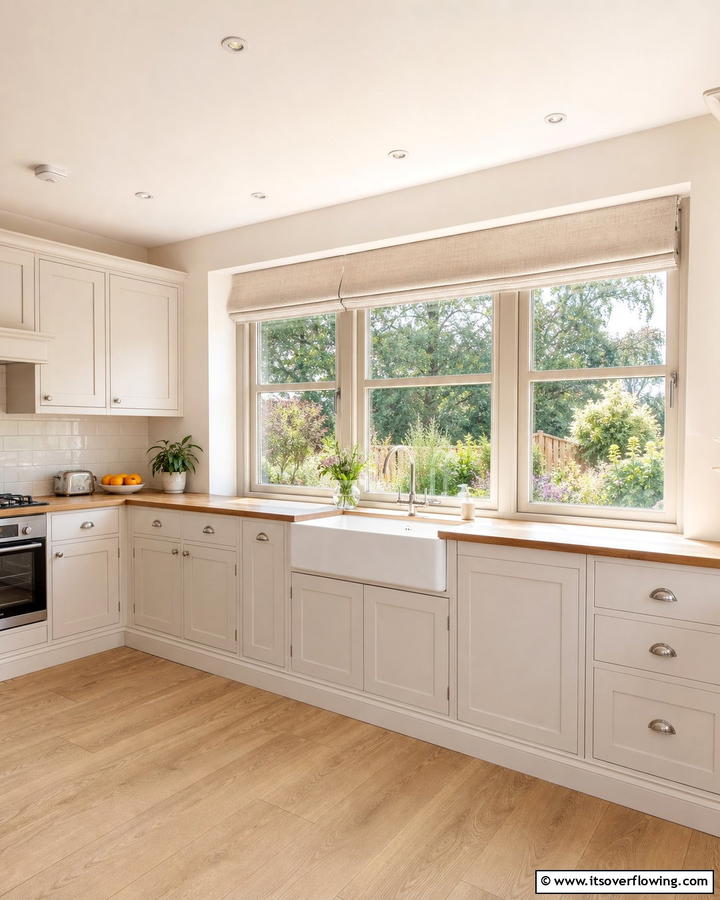 Cashmere Window Frames - 20 Luxurious Cashmere Kitchen Ideas for a Cozy Feel