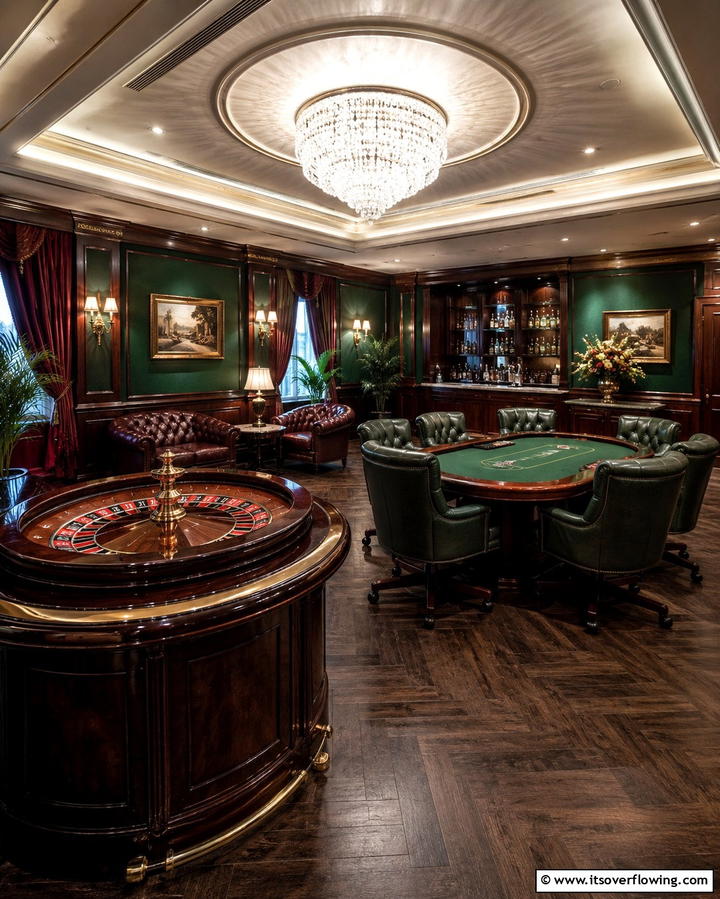 Casino Inspired Game Room - 25 Luxury Game Room Ideas for the Ultimate Entertainment Space