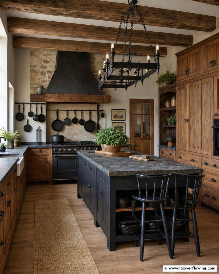 Cast Iron Accents - 20 Primitive Kitchen Ideas for a Rustic Charm