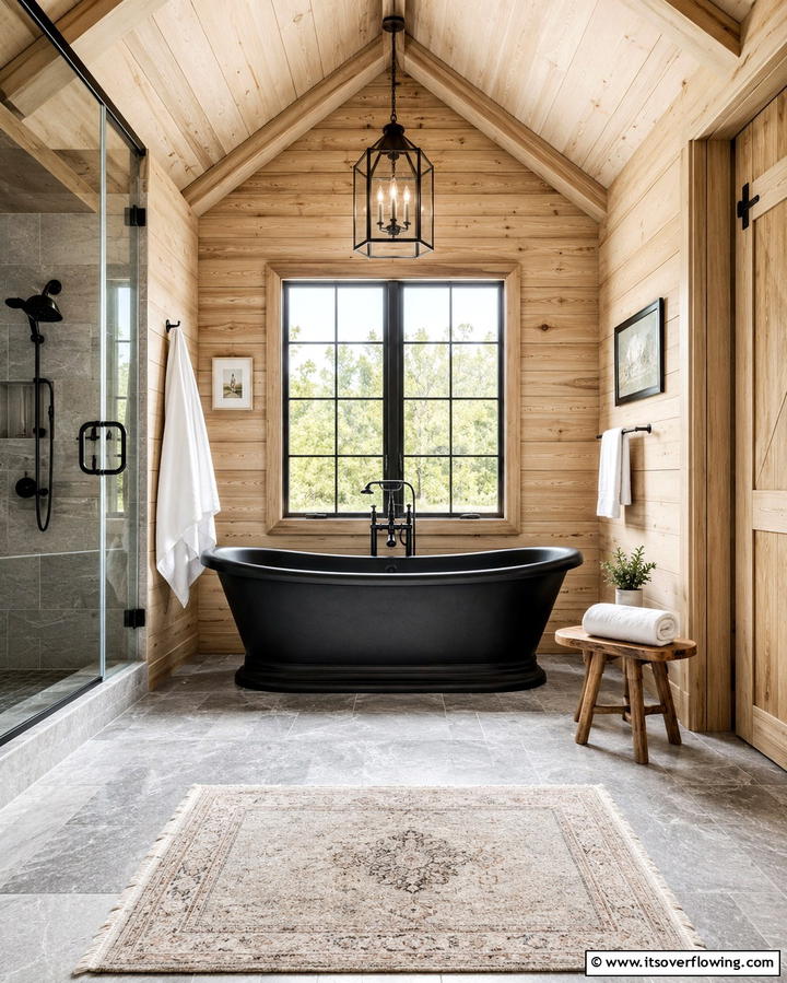 Cast Iron Bathtub - 25 Rustic Bathroom Ideas for a Cozy Feel