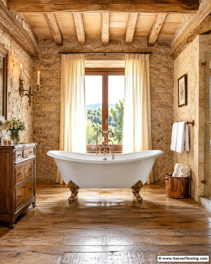 Cast Iron Clawfoot Tubs - 20 Western Bathroom Ideas for a Rustic and Relaxing Retreat