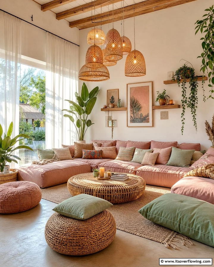 Casual Boho Lounge Vibes - 30 Boho Chic Living Room Ideas for a Cozy and Eclectic Vibe