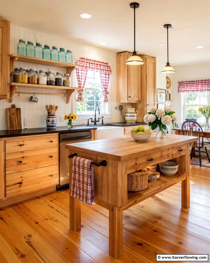 Casual Country Comfort - 30 Kitchens with Light Wood Cabinets- Warm & Airy Designs