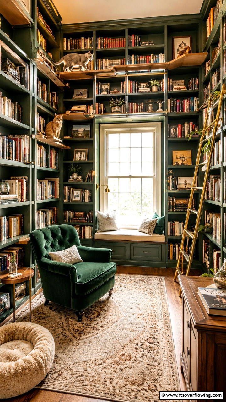 Cat Library Escape - 30 Cat Room Ideas- Create a Purr-fect Space for Your Feline