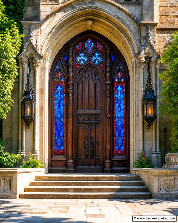 Cathedral Window Insets - 20 Gothic Front Door Ideas to Enhance Your Home
