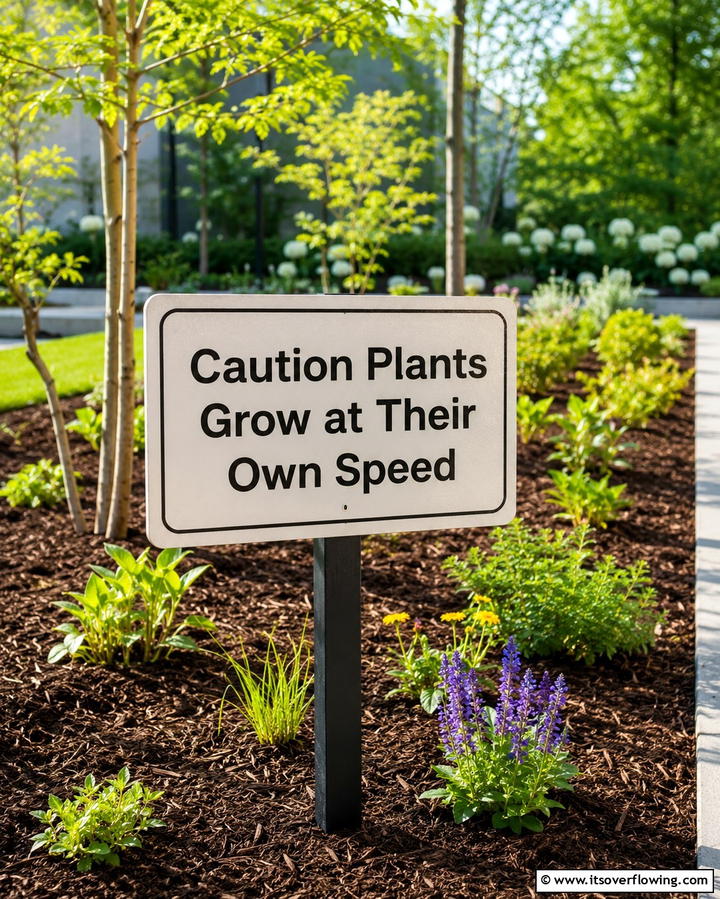 Caution Plants Grow at Their Own Speed - 25 Funny Garden Sign Ideas to Add Humor to Your Yard