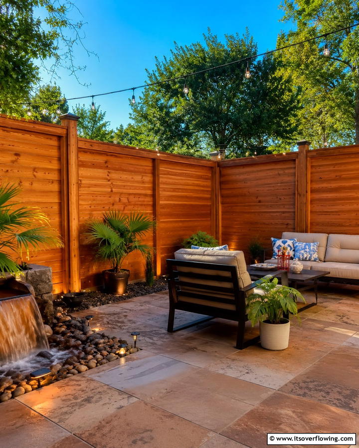 Cedar Backyard Retreat Fence - 30 Durable Cedar Fence Ideas to Enhance Privacy and Style