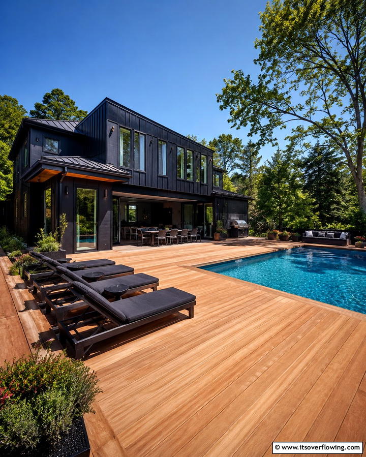 Cedar Decking and Black Siding - 30 Modern Black Houses with Cedar Accents for Striker Exteriors