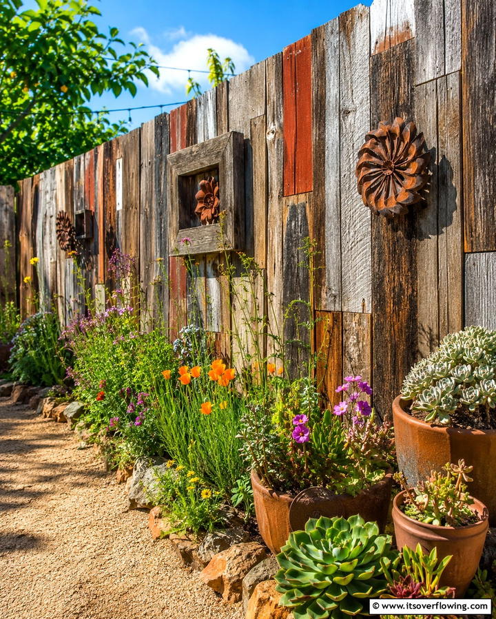 Cedar Fence with Reclaimed Wood - 30 Durable Cedar Fence Ideas to Enhance Privacy and Style
