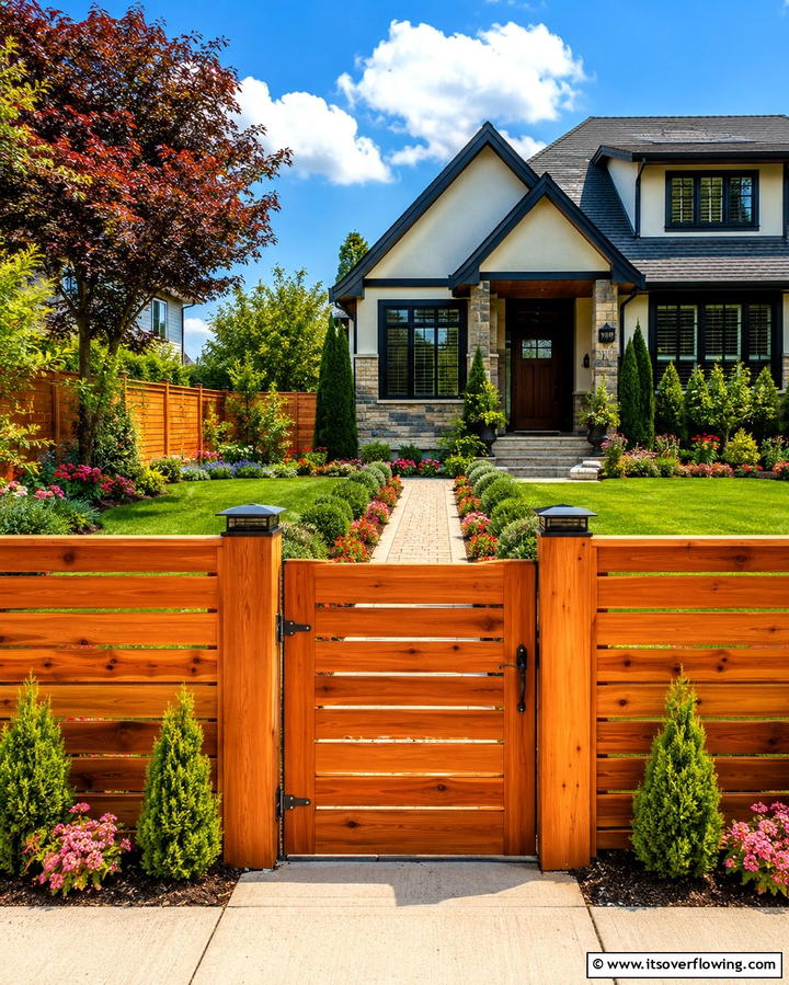 Cedar Fencing for Curb Appeal - 30 Durable Cedar Fence Ideas to Enhance Privacy and Style