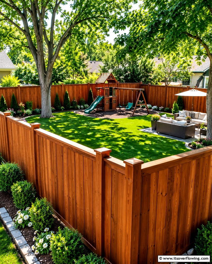 Cedar Privacy and Security Fence - 30 Durable Cedar Fence Ideas to Enhance Privacy and Style