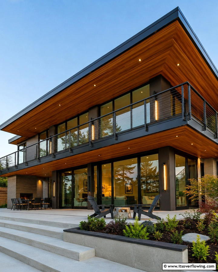 Cedar Soffits for a Polished Finish - 30 Modern Black Houses with Cedar Accents for Striker Exteriors