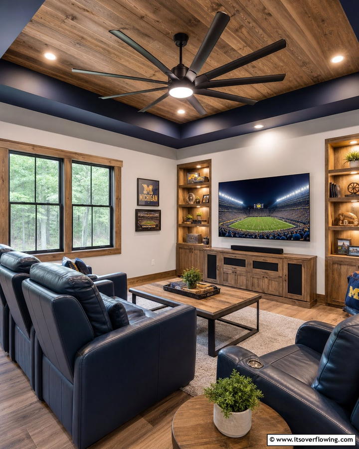 Ceiling Fans for Comfort - 20 Man Cave Ceiling Ideas to Elevate Your Space
