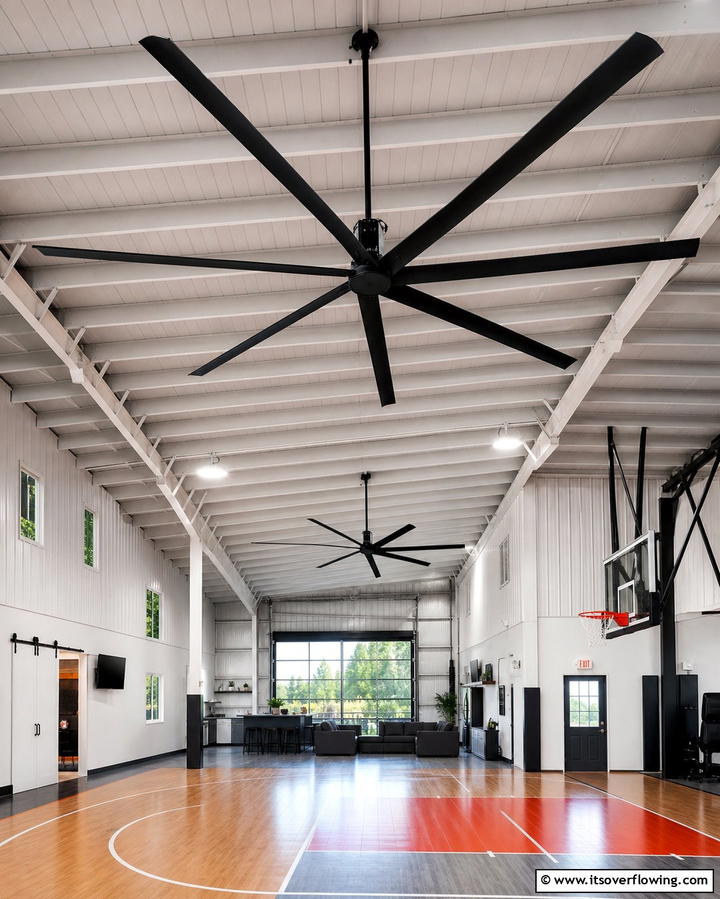 Ceiling Fans for Ventilation - 25 Pole Barn Interior Ideas for a Versatile Space