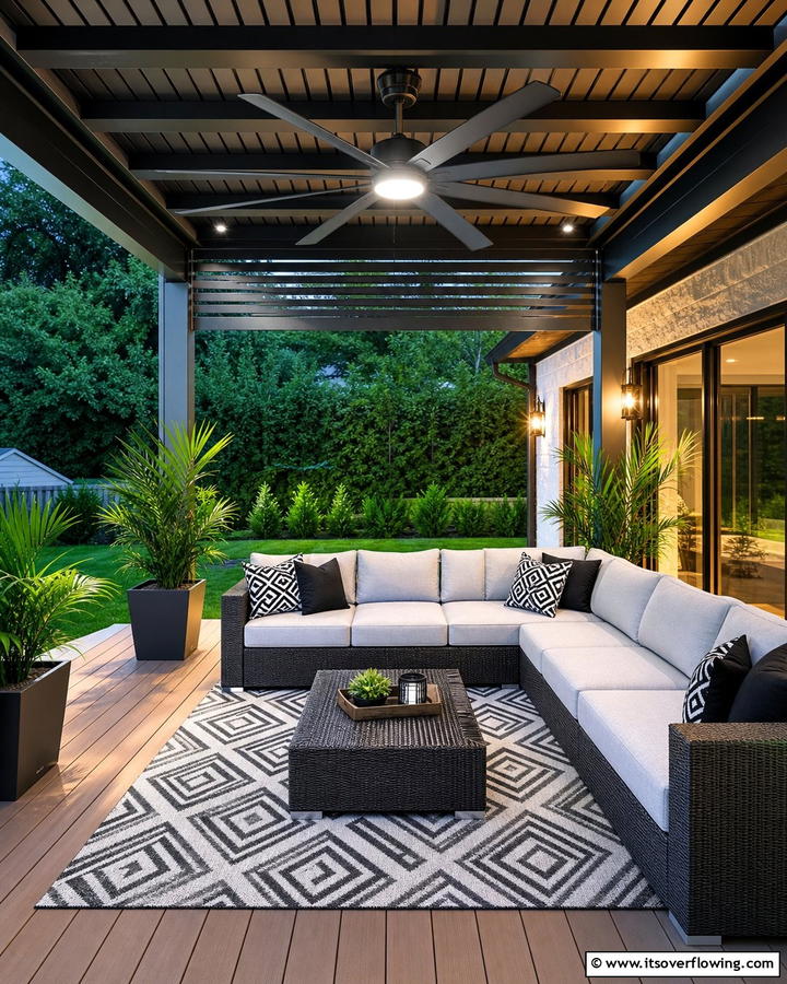 Ceiling Fans with Lights for Dual Functionality - 20 Covered Patio Lighting Ideas for Outdoor Ambiance