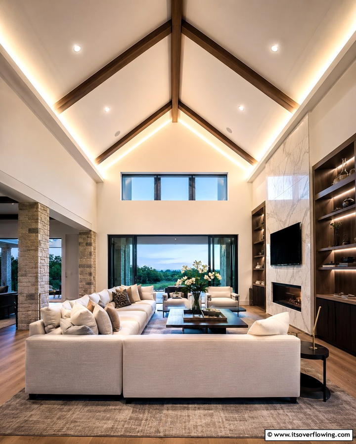 Ceiling Fans with Vaulted Ceilings - 25 Stunning Living Room Vaulted Ceiling Design Ideas