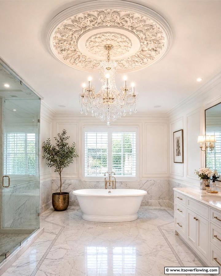 Ceiling Medallions - 25 Vintage Bathroom Ideas for Classic Charm